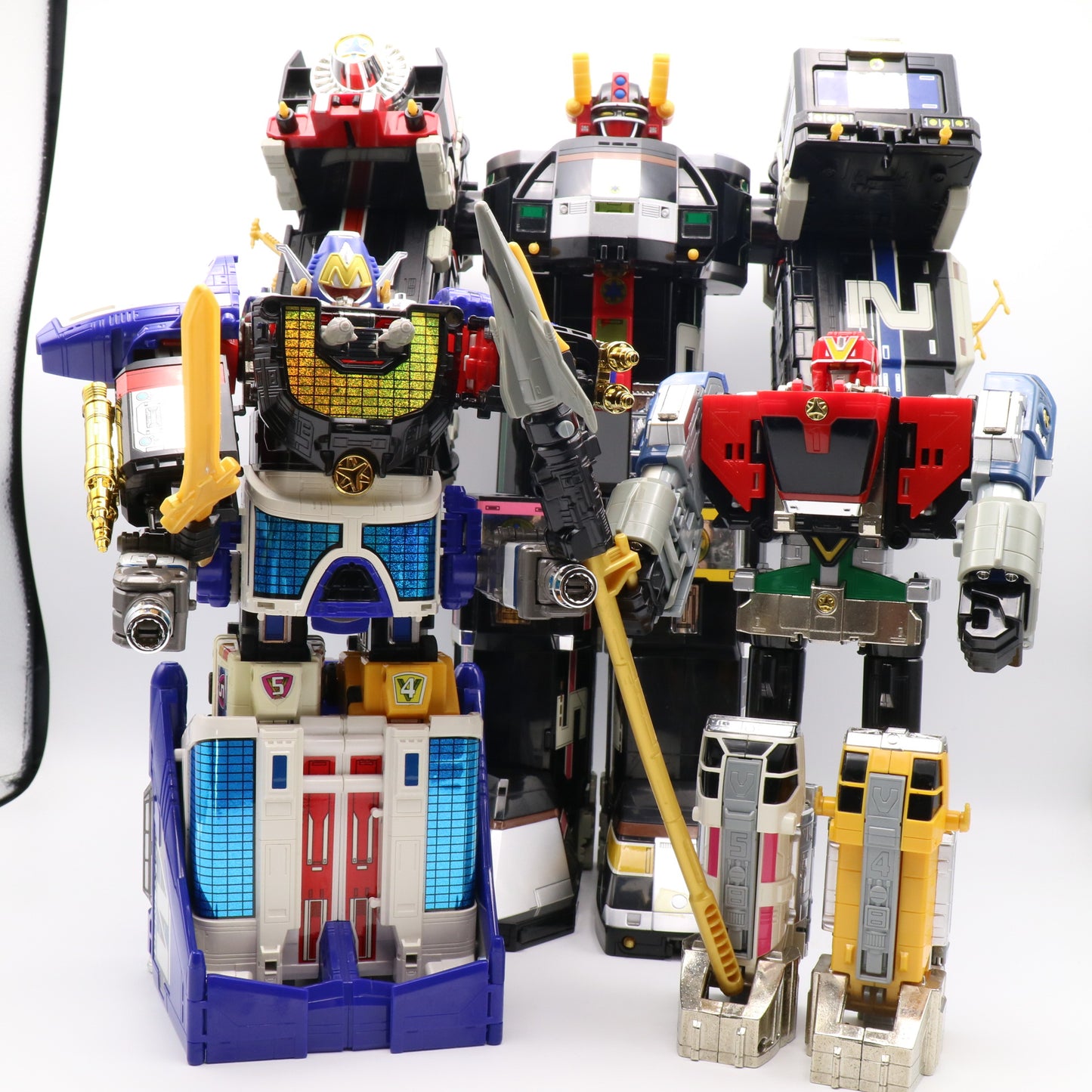 Lightspeed Megazord, Omega Megazord, Max Solarzord & Supertrain Megazord Complete Set/Power Rangers Lightspeed Rescue - GoGo Five