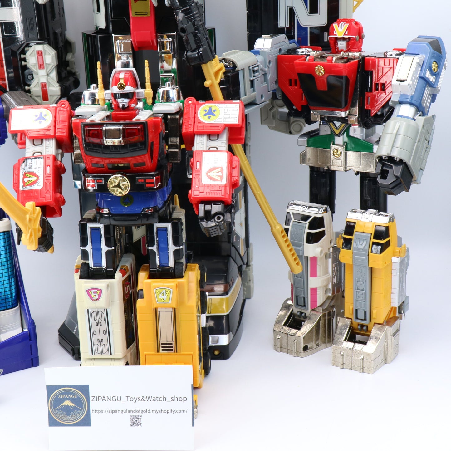 Lightspeed Megazord, Omega Megazord, Max Solarzord & Supertrain Megazord Complete Set/Power Rangers Lightspeed Rescue - GoGo Five